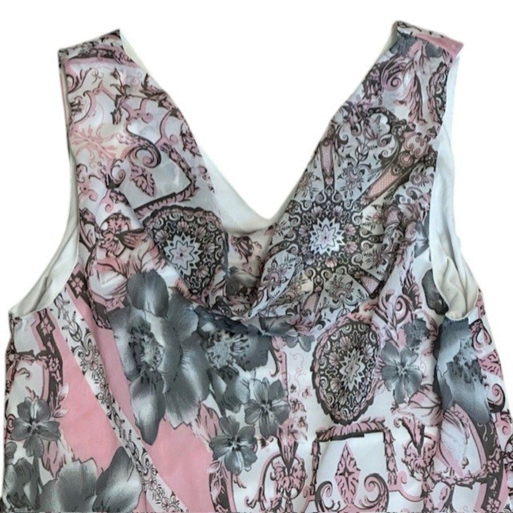 Robbie Bee Pink Floral Paisley Maxi Dress Sleeveless Boho Size 14 - Picture 5 of 12